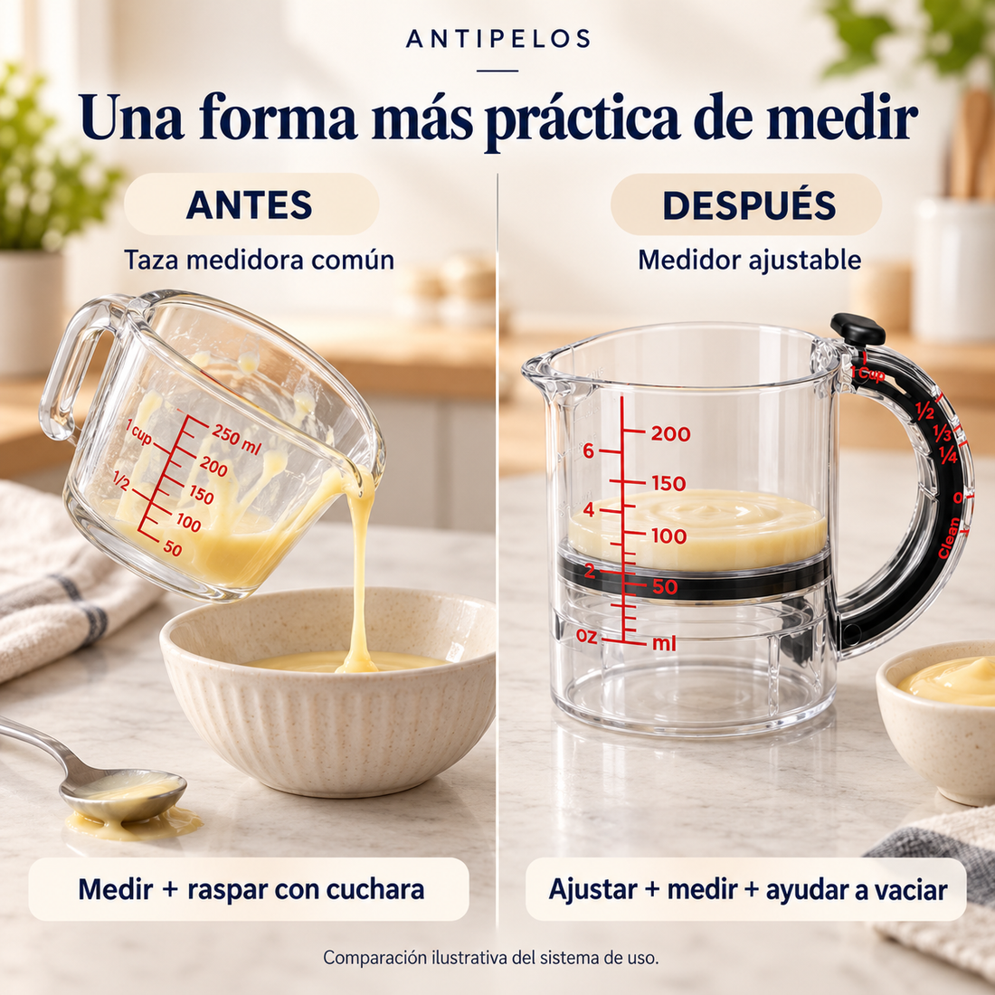 Jarra medidora ajustable | Medí y vaciá más fácil