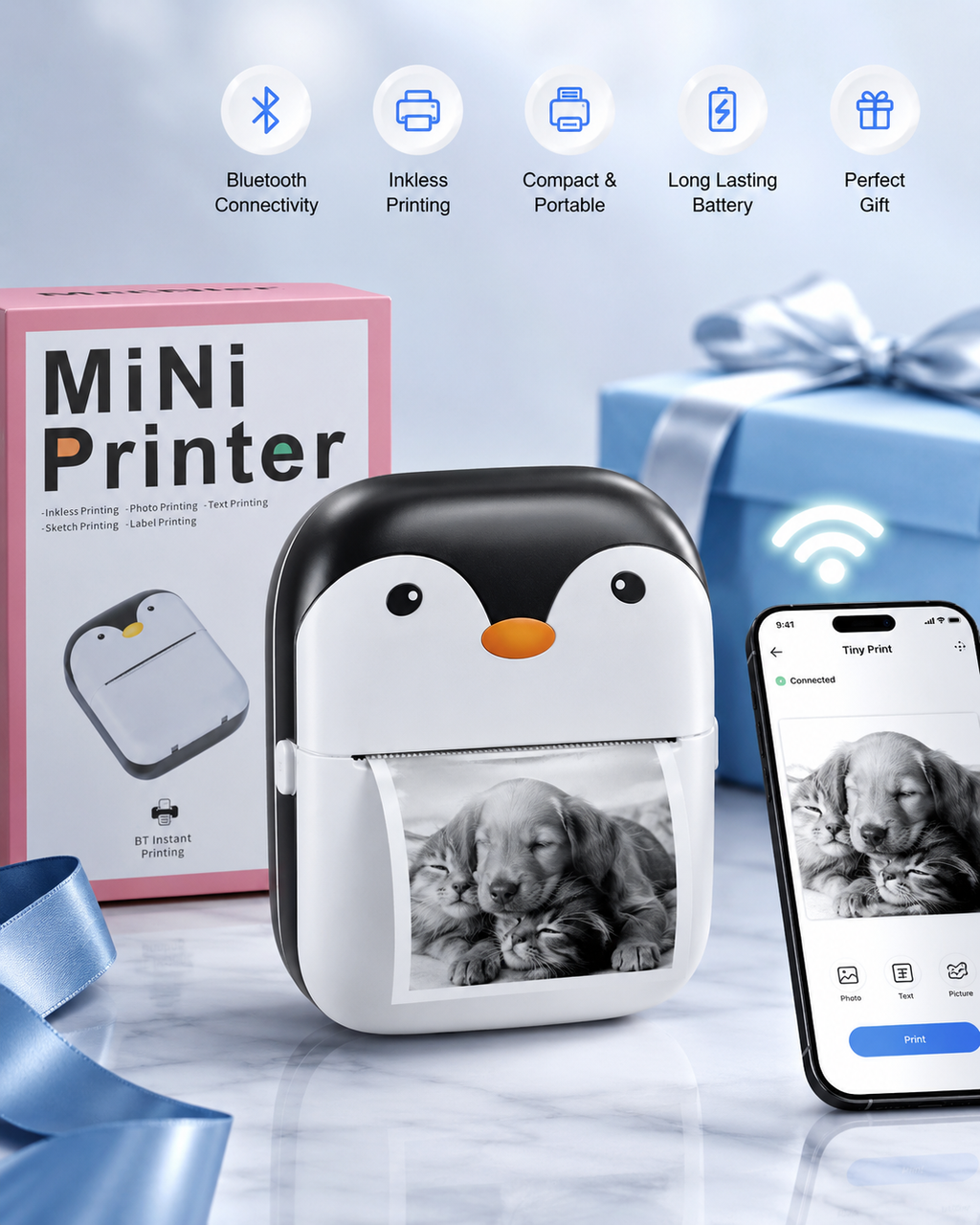 Mini Impresora Térmica Bluetooth Portátil – Imprimí Fotos, Notas y Más Sin Tinta