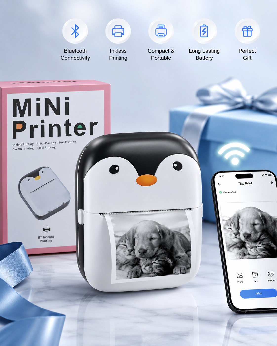 Mini Impresora Térmica Bluetooth Portátil – Imprimí Fotos, Notas y Más Sin Tinta