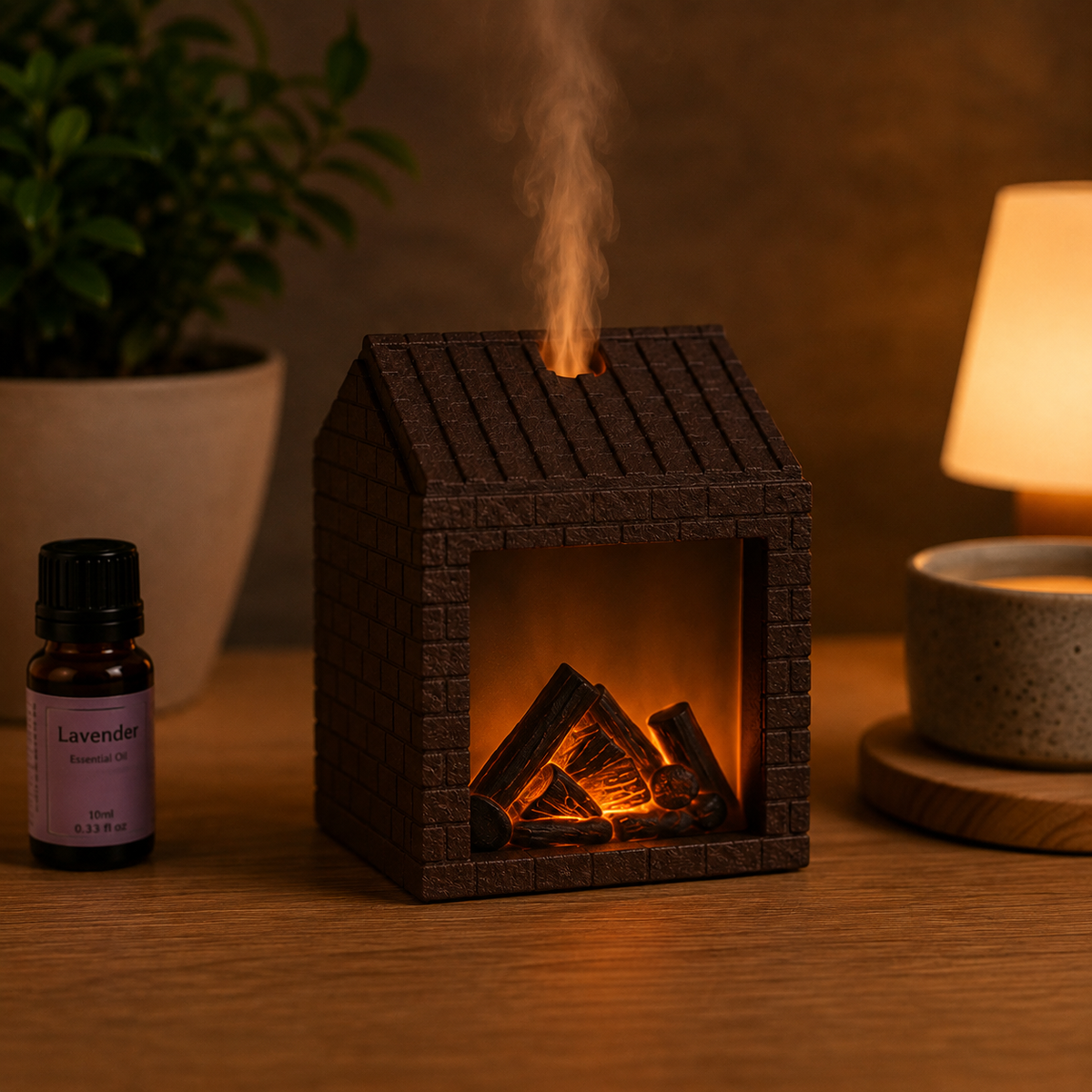 Chimenea Aromática 3D con Efecto Llama 🔥 | Humidificador + Difusor de Aromas