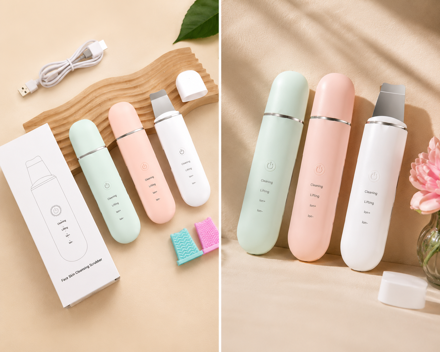 GlowClea Peeling Ultrasónico Facial y Limpiador de Poros Profundo