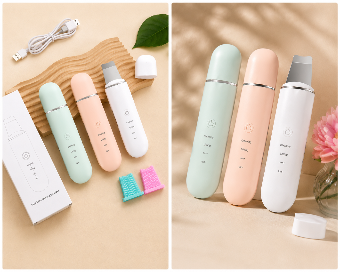 GlowClea Peeling Ultrasónico Facial y Limpiador de Poros Profundo