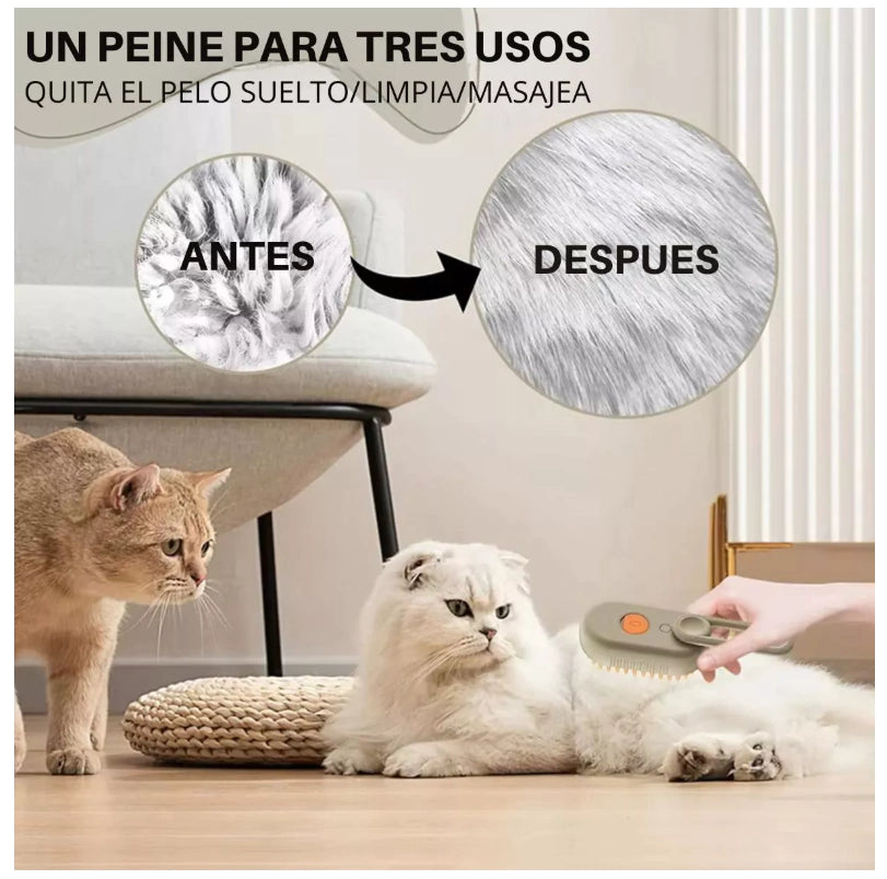 CEPILLO VAPOR ANTI PELOS PARA PERROS Y GATOS