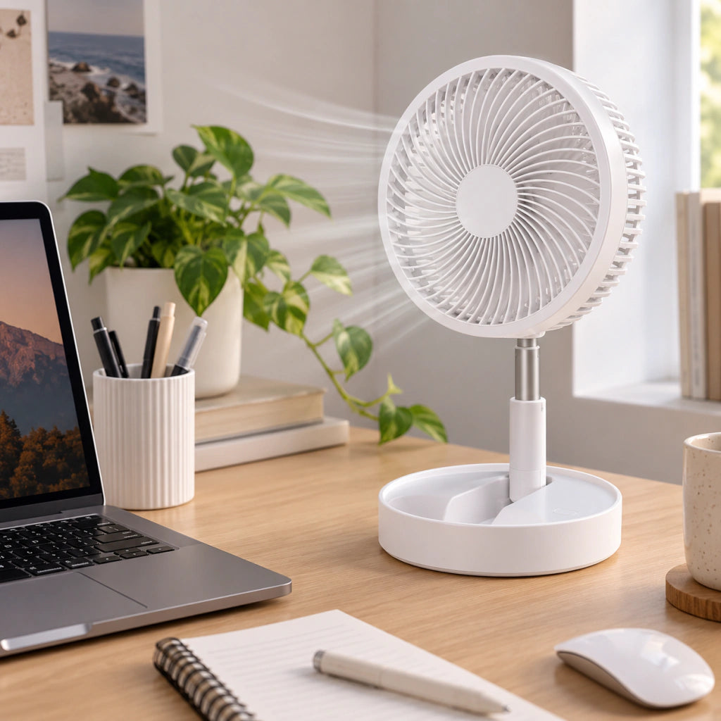 Ventilador USB Plegable y Extensible | Blanco o MINI Verde