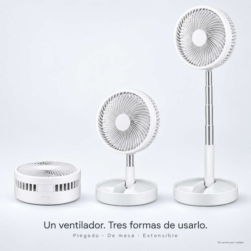 Ventilador USB Plegable y Extensible | Blanco o MINI Verde