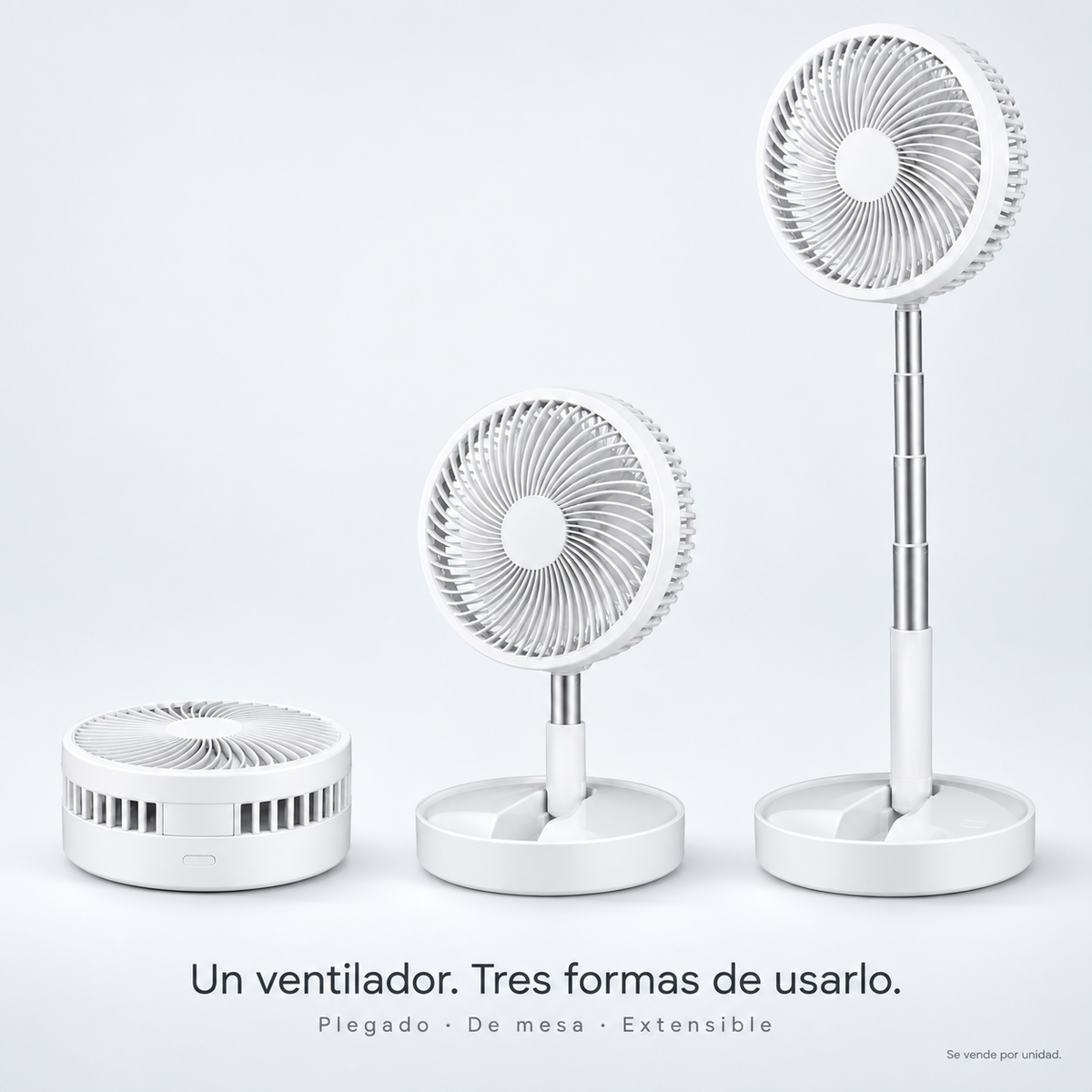 Ventilador USB Plegable y Extensible | Blanco o MINI Verde
